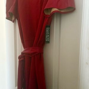 Elegant Red Dress with Belt